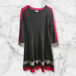 Vince Camuto Womens Soft Striped Long Sleeve Pullover Sweater Dress sz M Preppy Photo 3