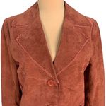 VTG Suede Blazer 6 Hippie Boho Crochet Trim Rust Brown Western Gypsy Festival Photo 2