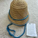 NWT SER.O.YA Straw Sun Hat One Size Blue Strap Beach Vacation Summer Travel Boho Tan Photo 2