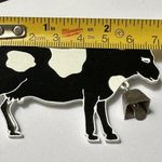 Black & White Farm Animal Dairy Cow Enamel Meta Brooch Pin Photo 1