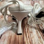 Pretty Little Thing White Square Barely There Twisted Knot Lace Up Low Heels Photo 10