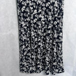 Dress Barn Black Floral Sleeveless Scoop Neck Jersey Banded Waist Dress Sz 10 Photo 4