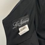 La Femme  Cross Back Satin Jersey Trumpet Gown in Black Size US 12 Photo 4