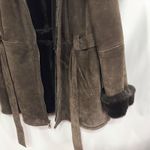 wilson's leather Wilsons XL Leather Coat Shearling Faux‎ Fur Belted Full Zip VTG Jacket Brown F Photo 9