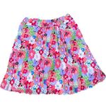 Y2K Silk Floral Slip Skirt Women Size 14 Vintage Cottagecore Boho Floral pleated Red Photo 0