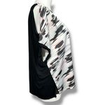 Rebel Womens Blouse Top Shirt Cold Shoulder Abstract Print Black White Pink 2X Photo 1