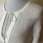 Theory  white open knit crochet tunic top MEDIUM Photo 3