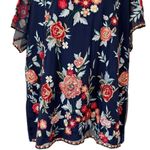 Tolani Collection Mesh Embroidered Blouse in Navy Photo 2