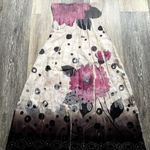 Anthropologie Y2K Silky Pleated Skirt Midi Dress Island Girl Whimsygoth Floral Photo 0