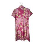 Lilly Pulitzer  Dress Women Medium Pink Floral Carolyn Ruffle Shirt Mini Boho Photo 2