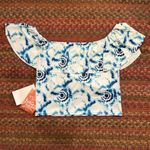 Kortni Jeane NWT BLUE TIE DYE OFF THE SHOULDER SWIM BLOUSE Photo 4