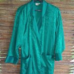 Victoria's Secret Victoria Secret M Engraved Satin Forest Green Robe Photo 0