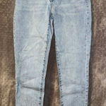 OAT High Rise Straight Crop Button Fly Raw Hem light wash Jeans Sz 25 #749 Blue Photo 0