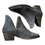 Free People Charm Double-V Suede Pull On Ankle Boots in Navy size 36.5 (6) Photo 12