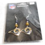 NFL New LA Rams Dangle Drop Fish Hook Earrings Photo 3
