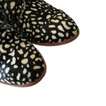 DV Dolce Vita Animal Print Calf Hair Oxford Leather Flats Beige Brown Lace Up 6 Black Photo 5