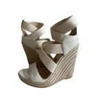 JEAN MICHEL CAZABAT Cream Leather Espadrille Wedges Sandals Size 37 Photo 3