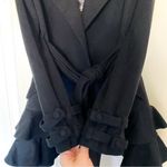 Jasmine Di Milo Coat Cashmere Signature Frill Wool Belted Short Black 6 GUC Photo 3