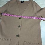 Kate Spade New York Tan Knit Cardigan Sweater Scalloped Pockets Button Front "S" Photo 7