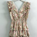 Anthropologie Love The Label Ines Dress Ivory Floral Tiered Ruffle Mini NWT S Photo 5