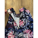 Sam Edelman Tropical Floral High Neck Tiered dress Size Small Navy Pink Black Photo 6