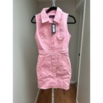 Ramy Brook  Katalina Coated Denim Utility Minidress Pink sz 26 Photo 3