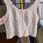 R & M Richards  Pink Floral Crop Top Photo 0