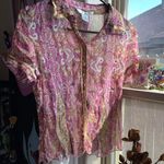 WD•NY Vintage silk WDNY Paisley print pink button shirt Photo 0