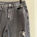 American Eagle Women’s Gray Denim Distressed 90s Flare Jeans Size 2 Photo 1