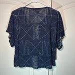 Denim & Supply Ralph Lauren Fringe Tassel Top Blue Boho Geometric Cotton Vtg M Size M Photo 3