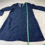Gap  Swing Shift Dress Womens Size S Blue Dots Print‎ V Neck 3/4 Sleeve Oversized Photo 7