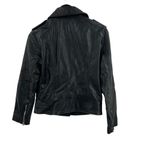 Mango Black Leather Biker Jacket Size XS Photo 4