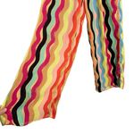 Forever 21 Wide Leg Pants Multicolor Wavy Stripe Smocked Waist Boho Festival L Photo 1