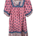 Old Navy  Pink‎ Floral Print Mini Dress Womens Small Square Neckline Boho Chic Photo 0