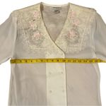 Vintage Nicola Lace Collar Blouse Made in Korea Size 4 Romantic Elegant White Photo 5