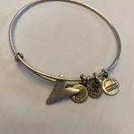 ALEX AND ANI Shark Fin Charm Silver Adjustable Bangle Bracelet Photo 2