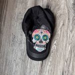 KBETHOS HAT Womens Colorful Sugar Skull Floral Embroidered Cap Rhinestone Bling Black Photo 2