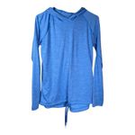 Under Armour  Hoodie Women’s Small Blue HeatGear Drawstring Waist Performance Photo 4