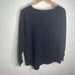 Vince  Rib Cuff Dolman Blouse Navy Blue Boat Neck S‎ Small Oversized Long Sleeve Photo 6