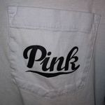 PINK - Victoria's Secret Victoria’s Secret pink long sleeve shirt over sized v-neck top size small blue Photo 2