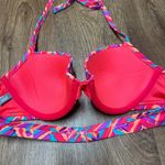Aerie Womens Blakey Underwire Halter Bikini Bra Top Size 34A Geo Patterned Neon Photo 1