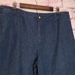 Poetry  WIDE LEG CROPPED DENIM STYLE NAVY LINEN PANTS 14 NEW WITH TAGS Photo 3