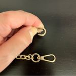 Bag chain with fringe, gold tone metal, carabiner closure 47” total length Photo 7