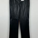 SIMKHAI Dahlia Faux Leather Straight Leg Pants Black High Rise $450 US 2 NWT Photo 3