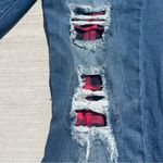 Judy Blue Buffalo Plaid skinny fit jeans Peekaboo Distressed 13/31 Photo 1