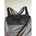Lululemon Workout Tank Top‎ Sz 4 Gray Heathered Built In Bra Crisscross Back Photo 5