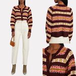 The Great
The Loom Striped Cardigan in Rosehip Size Small Photo 8