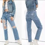 American Eagle Stretch Highest Waist 90s Boyfriend Jeans Distressed size 0 Photo 9