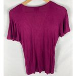 Bobeau  Wrap Front Side Button Crinkle Fuscia Blouse Size Small Photo 3