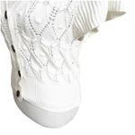 Rye Grass Cropped Cardigan Crochet Cable Knit Sweater Size Medium White V Photo 4